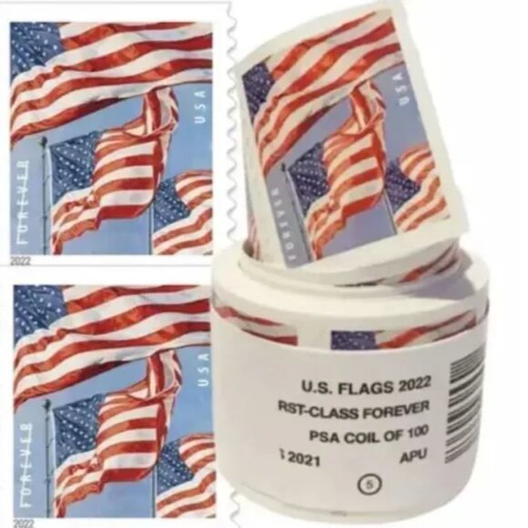 1000 forever stamps of 2022 Mail U.S.A. Flag Postage - Picture 2 of 2